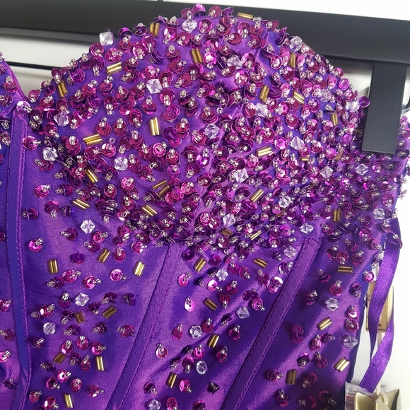 ASPEED Prom dress Strapless Sweetheart bead embellished Size XSMALL - Picture 3 of 8